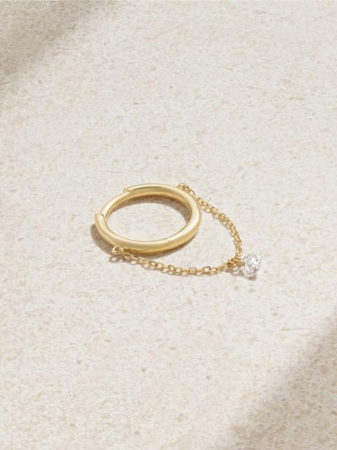 PERSÉE 18-karat gold diamond single hoop earring Gold