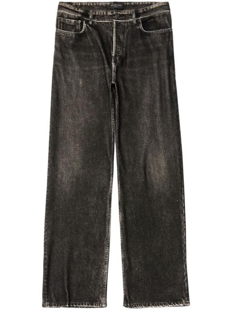 BALENCIAGA mid-rise wide-leg cotton jeans