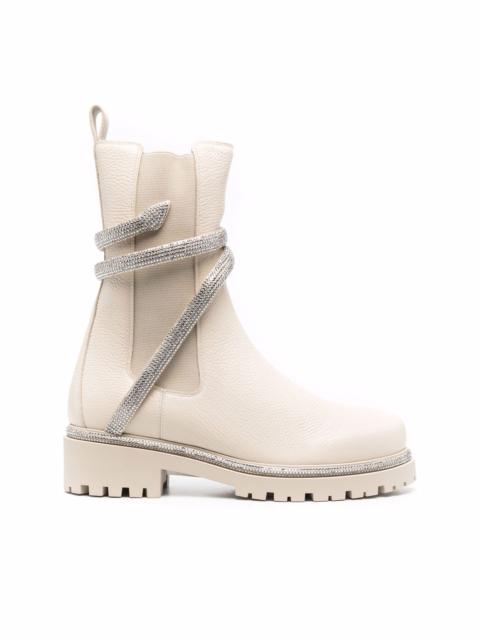 RENE CAOVILLA rhinestone snake boots
