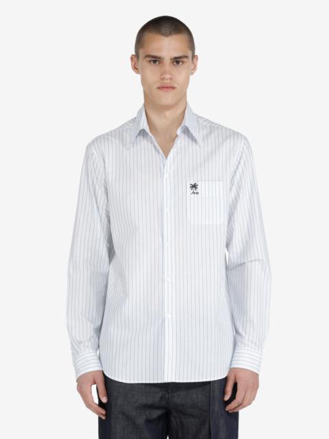 LOGO-EMBROIDERED STRIPED COTTON SHIRT