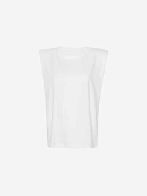 The Frankie Shop Eva Padded Shoulder Muscle T-Shirt - White