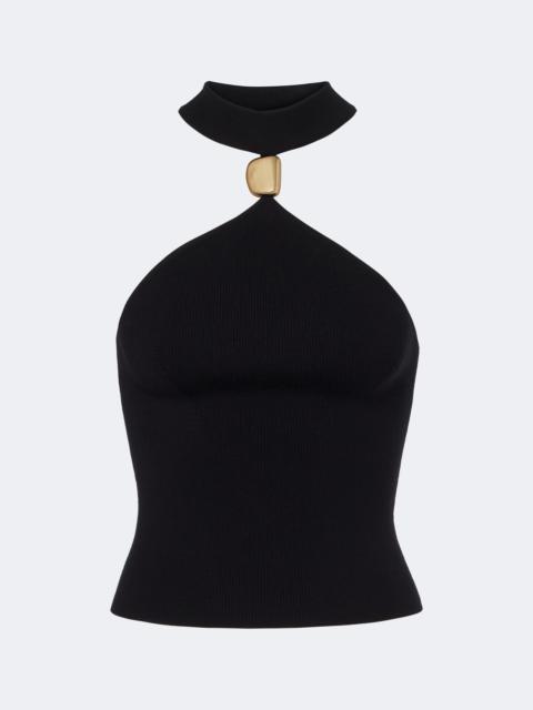 SIMKHAI Renlen embellished halterneck wool top