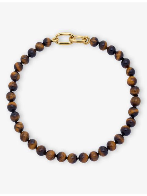 MONICA VINADER Kate Young 18ct Yellow Gold Vermeil And Tiger's Eye Necklace