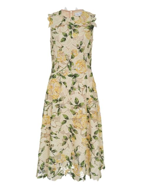 Oscar de la Renta floral midi dress