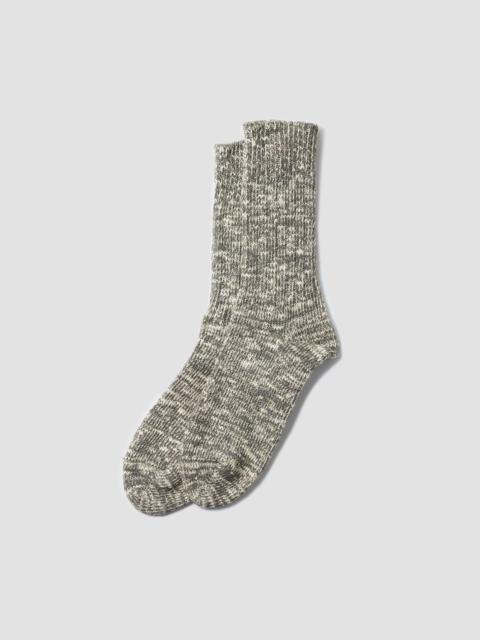 Nigel Cabourn Rototo Low Gauge Slub Crew Sock in Grey