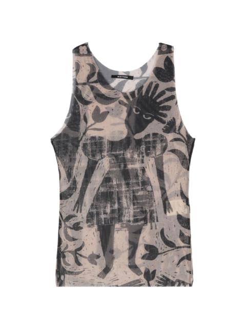 BOTTER mix-print mesh vest