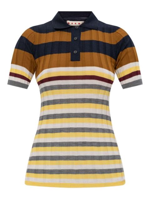 Marni striped polo top