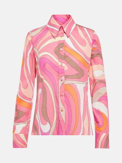 Marmo-print cotton shirt