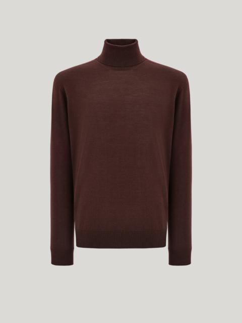 Canali CANALI NUVOLA BURGUNDY SEAMLESS MERINO WOOL TURTLENECK
