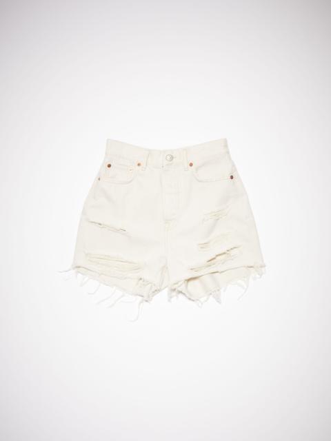 Acne Studios Distressed denim shorts - White