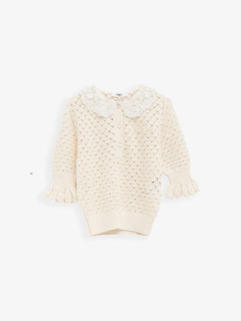 Chloé Lace-trimmed polo shirt