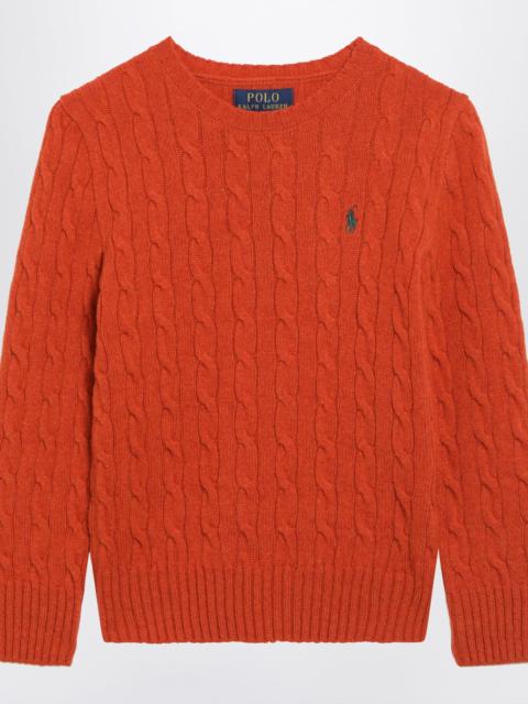 Polo Ralph Lauren Orange Cable-Knit Wool and Cashmere Sweater