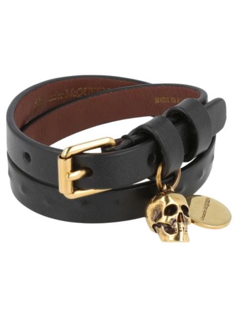 Alexander McQueen Alexander McQueen Double Wrap Bracelet Black