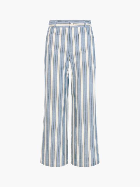 Hill House Home The Mindy Pant - Coln Ticking Stripe Dusty Blue