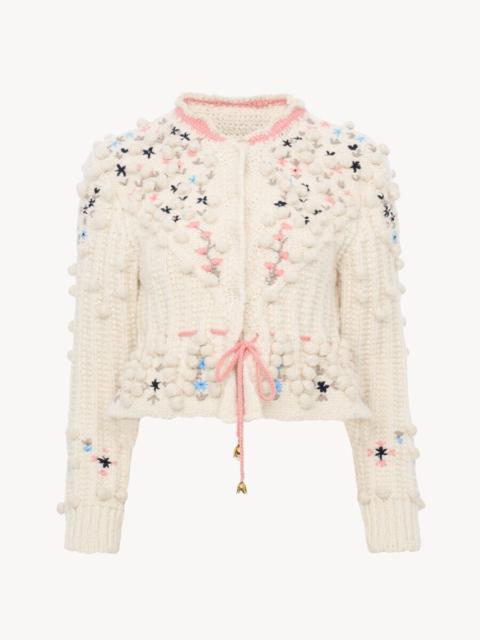Chloé CROPPED FITTED CARDIGAN IN A WOOL KNIT