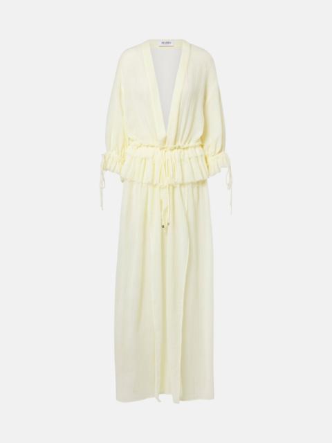 THE ATTICO Ruffled cotton midi dress