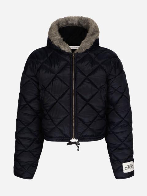 Dolce & Gabbana Quilted canvas jacket with hood