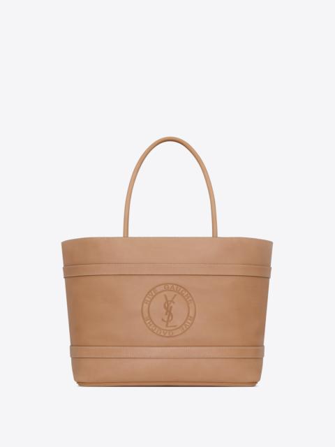 SAINT LAURENT rive gauche tote bag in vegetable-tanned leather