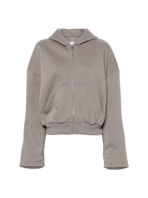 drop-shoulder zipped hoodie
