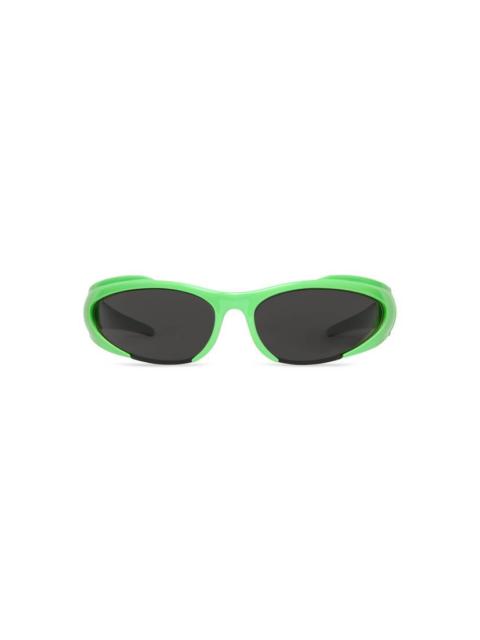 BALENCIAGA Reverse Xpander Rectangle Sunglasses  in Fluo Green