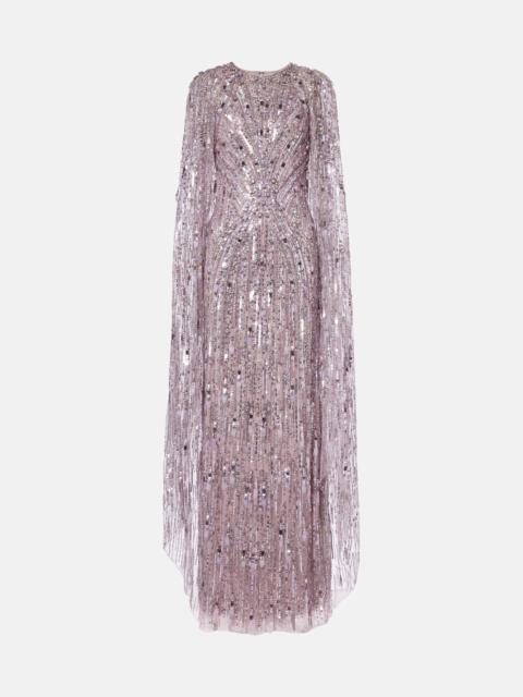 JENNY PACKHAM Elio embellished caped gown
