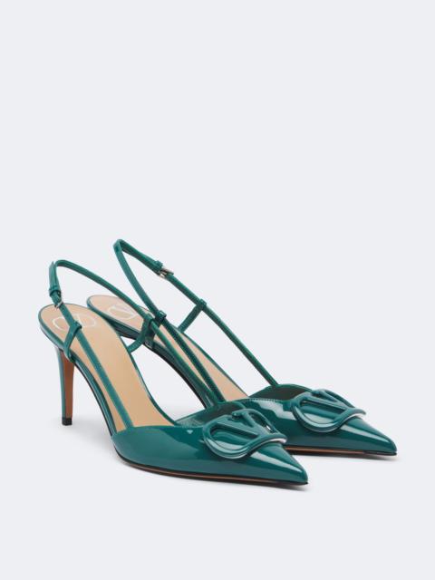 Valentino VLogo patent leather slingback pumps