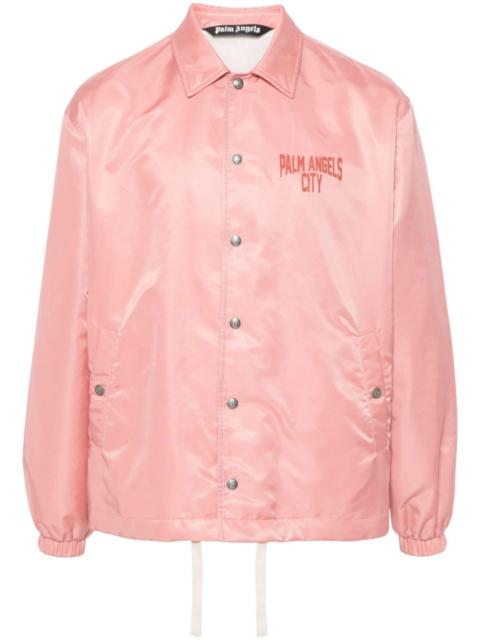 Palm Angels logo-print gabardine-weave jacket
