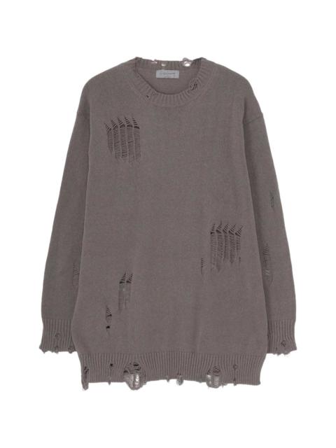 Yohji Yamamoto distressed crew-neck sweater