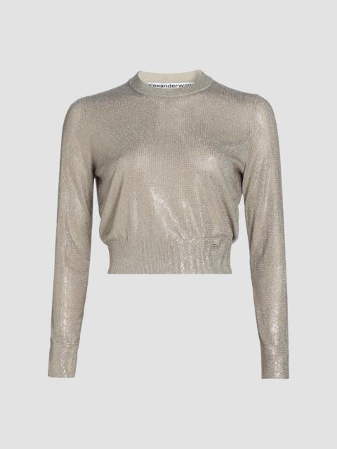 Alexander Wang Women's Metallic Shimmer Jersey Top - Champagne