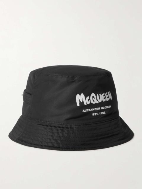 Alexander McQueen Logo-Appliquéd Shell Bucket Hat