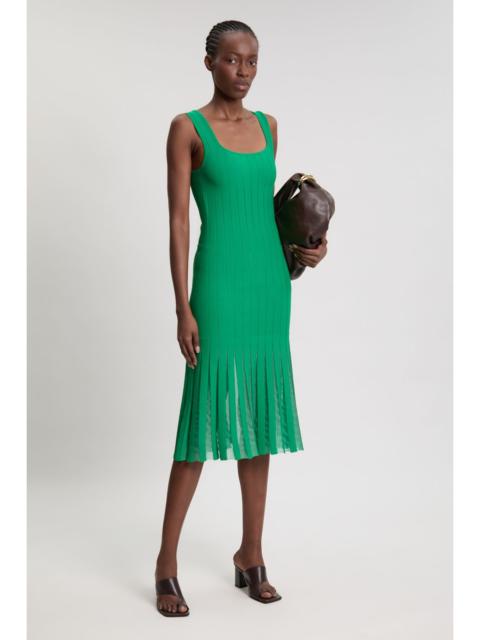 KAREN MILLEN Compact Stretch Square Neck Knitted Flippy Dress