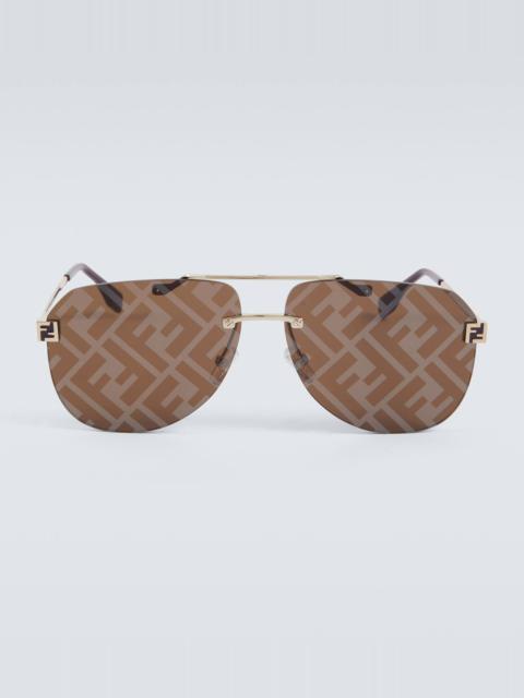 Fendi Sky logo aviator sunglasses