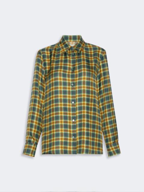 WEEKEND Max Mara RETE Checked silk twill shirt - GREEN