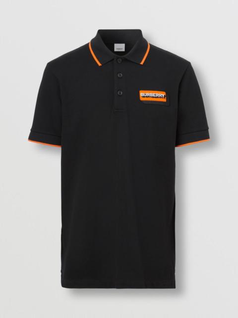 Burberry Logo Appliqué Cotton Piqué Polo Shirt
