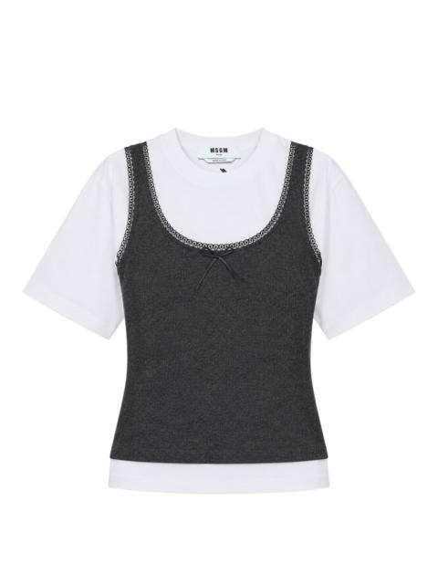 MSGM Layered Tank Top Tee