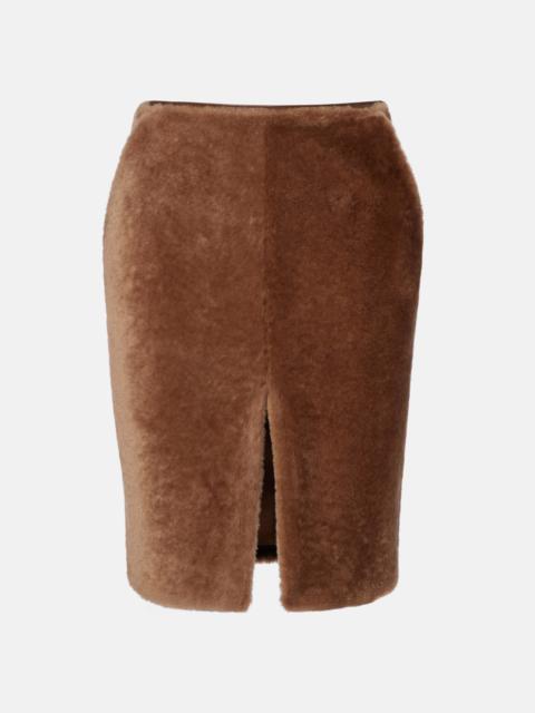SAINT LAURENT Shearling pencil skirt