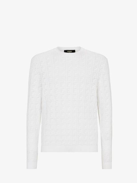 FENDI White cotton sweater