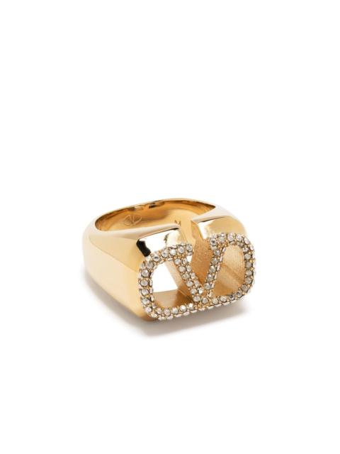 crystal-embellished VLogo ring