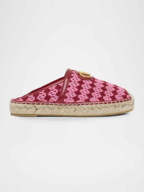 Valentino VLogo Signature Crochet Espadrille Mules