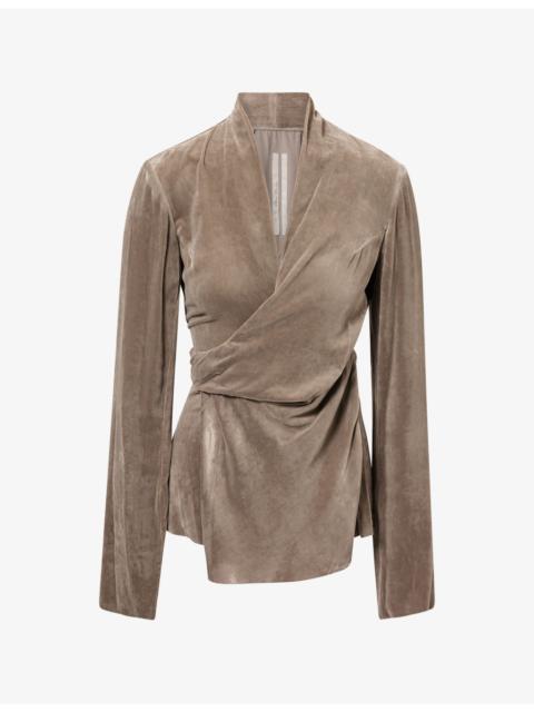 Rick Owens Laura Wrap Velvet Top