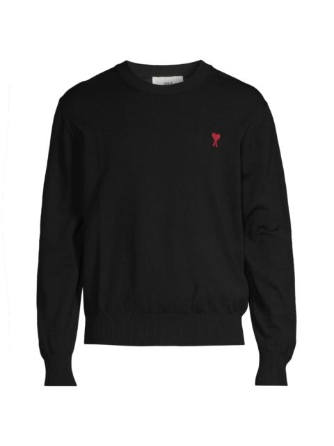 AMI Paris Men's Logo Wool Sweater - Black