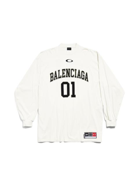 BALENCIAGA Men's Basketball Series - Long Sleeve T-shirt Large Fit in Off White