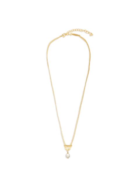 FERRAGAMO Gancini pendant pearl-drop necklace