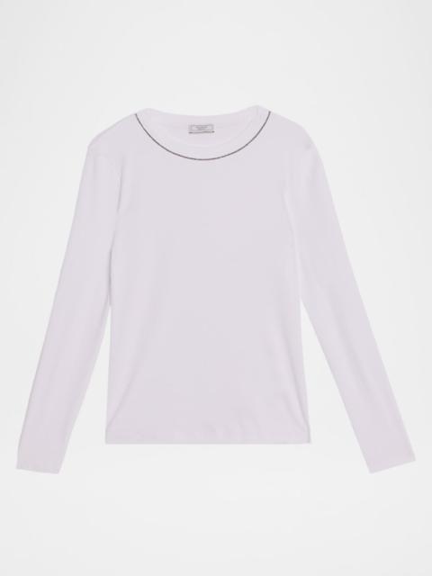 PESERICO Crewneck Chain-Trim T-Shirt