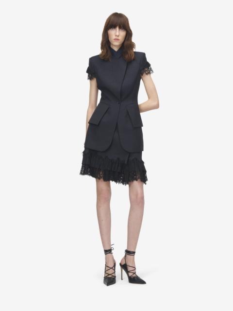 Alexander McQueen Pinstriped Wrap Mini Skirt