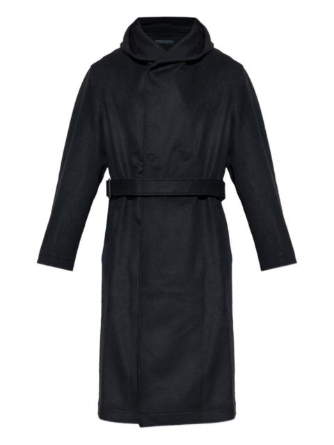 Yohji Yamamoto hooded belted wool coat