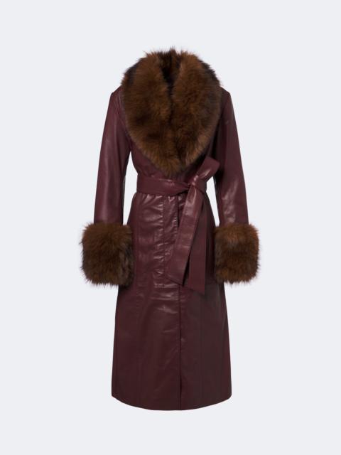 ROTATE Belted leather coat