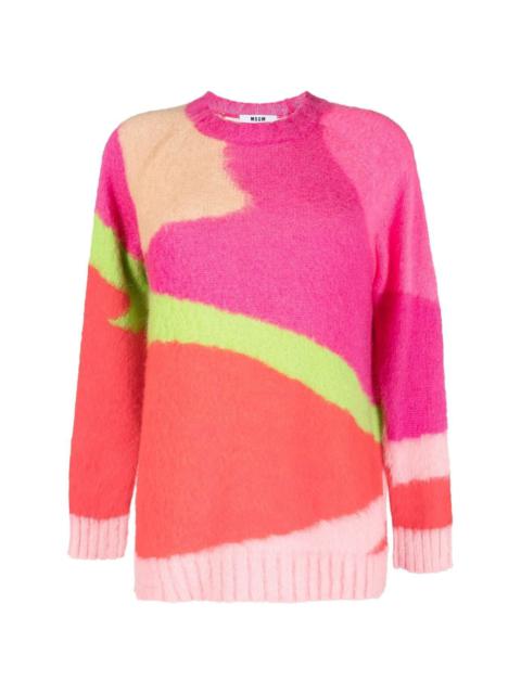 abstract-pattern knit jumper