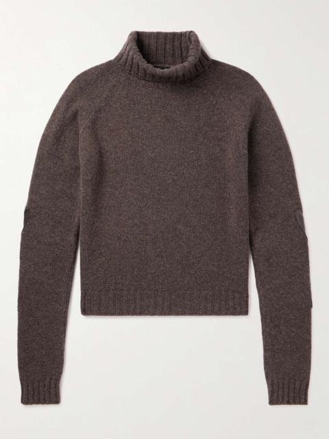 Appliquéd Turtleneck Wool Sweater