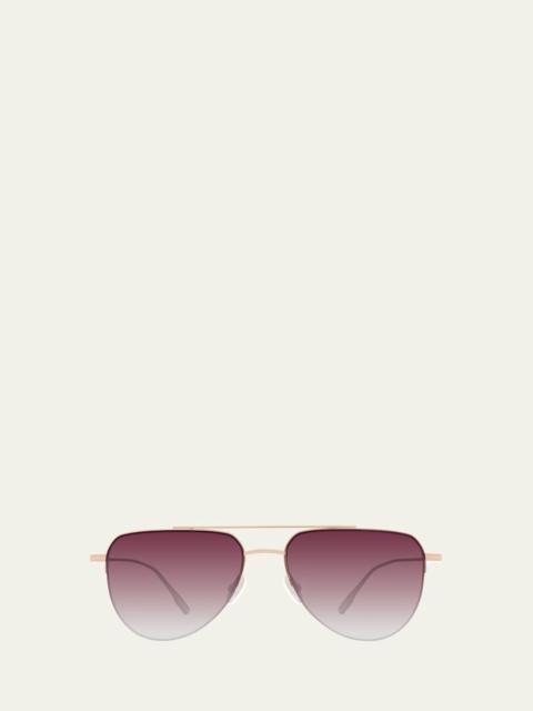 BARTON PERREIRA McNair 55mm Titanium Aviator Sunglasses
